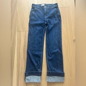 Pilcro Dark Blue Flare & Wide Leg Jeans